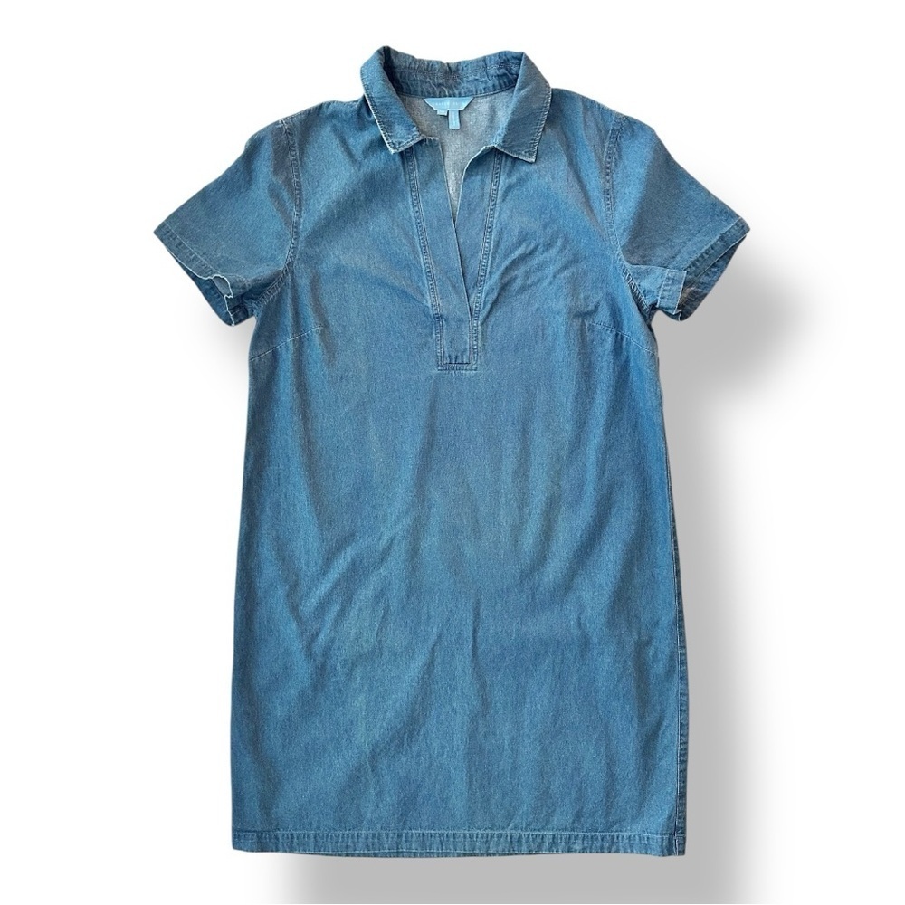 Draper James | Collared Chambray Shift Dress (12) - Picture 2 of 6